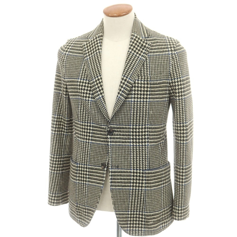 【中古】チルコロ1901 CIRCOLO 1901 ジャージーコットン チェック カジュアルジャケット ブラックxホワイト【 46 】【 状態ランクB 】【 メンズ 】