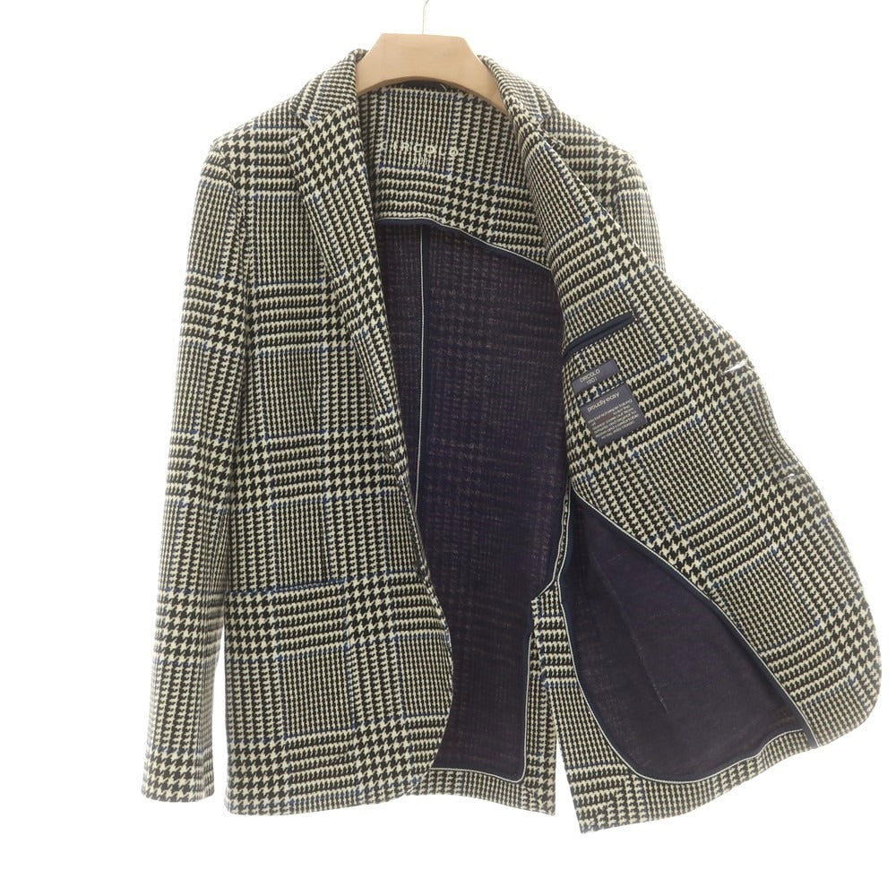 【中古】チルコロ1901 CIRCOLO 1901 ジャージーコットン チェック カジュアルジャケット ブラックxホワイト【 46 】【 状態ランクB 】【 メンズ 】