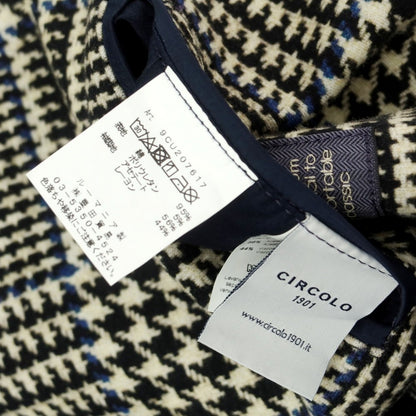 【中古】チルコロ1901 CIRCOLO 1901 ジャージーコットン チェック カジュアルジャケット ブラックxホワイト【 46 】【 状態ランクB 】【 メンズ 】