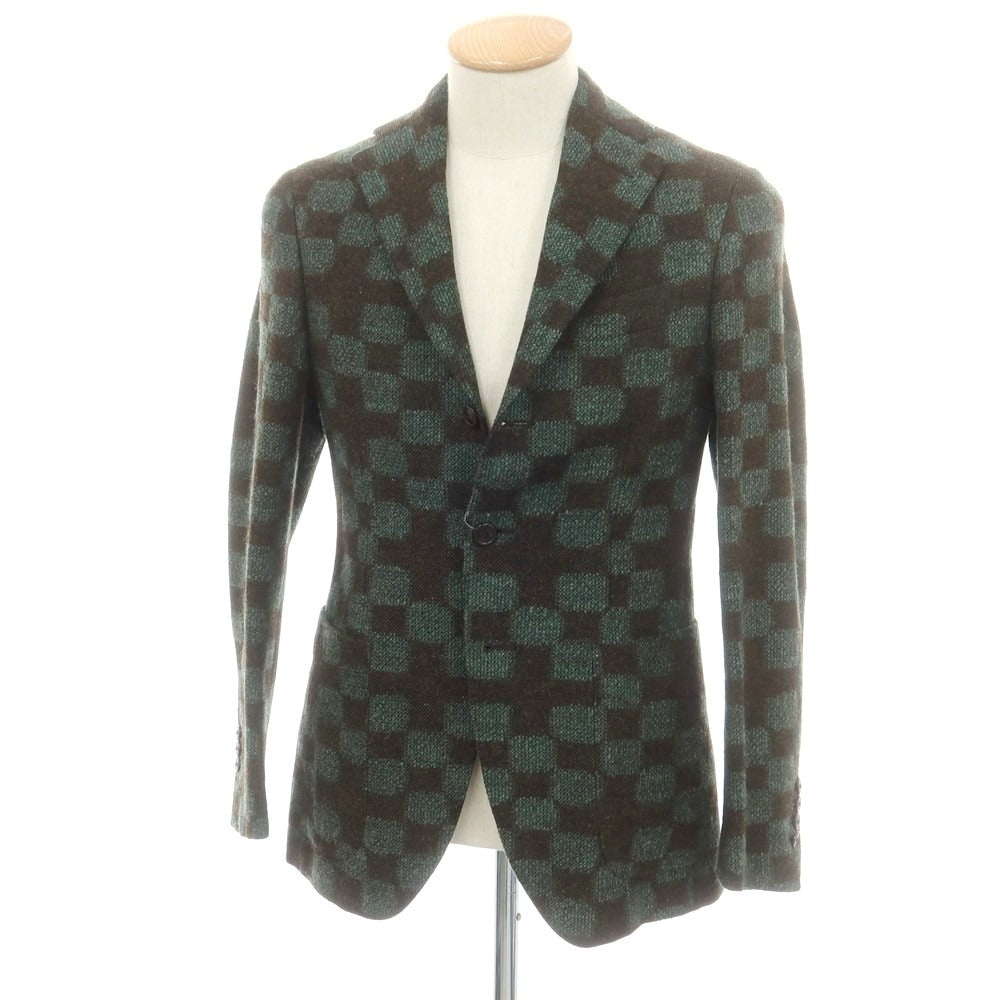 【中古】ザ ジジ THE GIGI ツイーディーウール カジュアルジャケット ブラウンxグリーン【 44 】【 状態ランクA 】【 メンズ 】