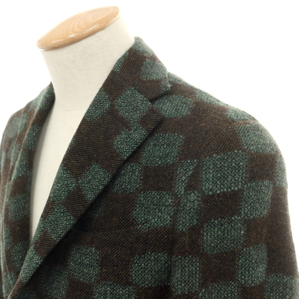 【中古】ザ ジジ THE GIGI ツイーディーウール カジュアルジャケット ブラウンxグリーン【 44 】【 状態ランクA 】【 メンズ 】