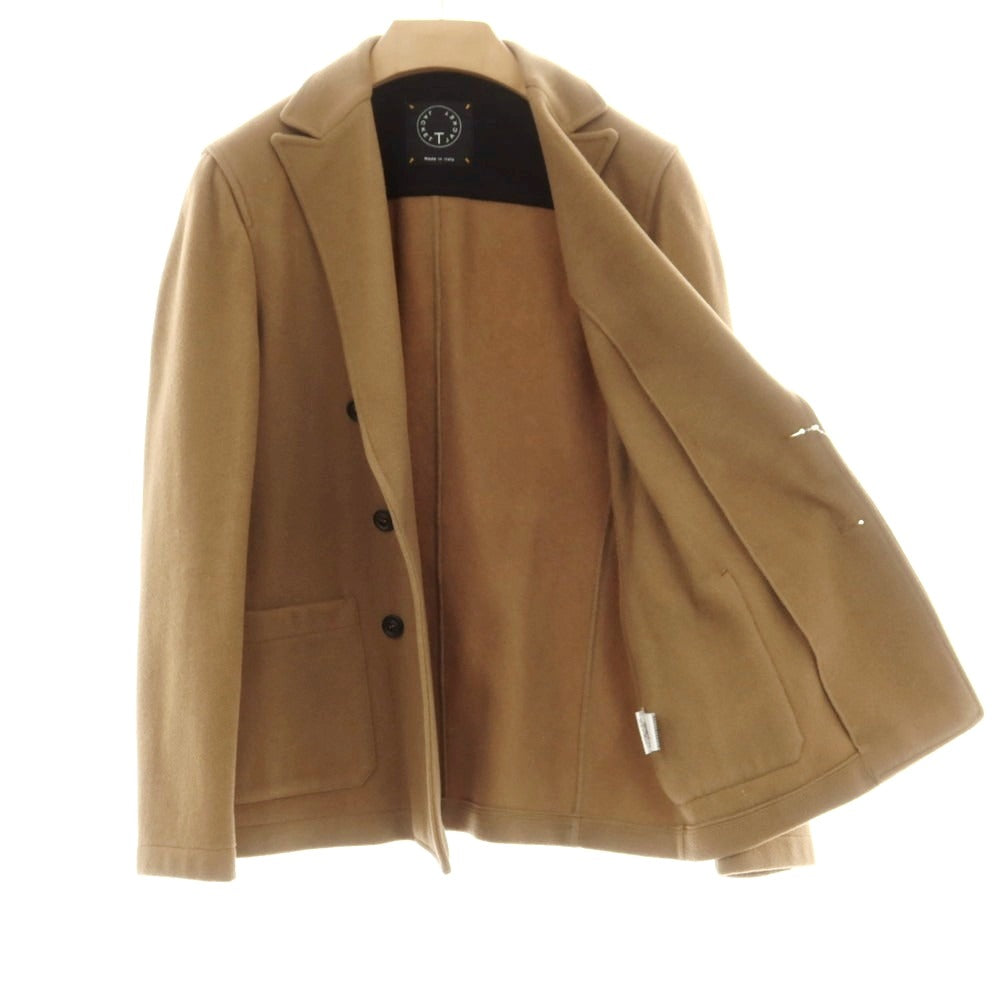 【中古】ティージャケット T-JACKET ウールナイロン ダブルジャケット ダークベージュ【サイズS】【 状態ランクC 】【 メンズ 】[DPD]