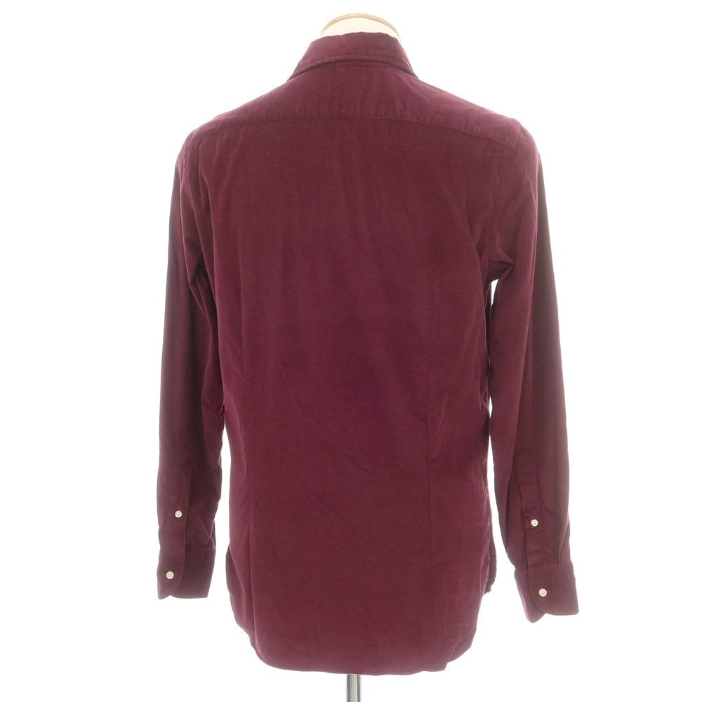 【中古】ギローバー GUY ROVER ストレッチ コットン コーデュロイ ホリゾンタルカラー カジュアルシャツ ワイン【 S 】【 状態ランクB 】【 メンズ 】