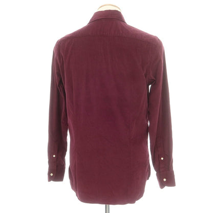 【中古】ギローバー GUY ROVER ストレッチ コットン コーデュロイ ホリゾンタルカラー カジュアルシャツ ワイン【 S 】【 状態ランクB 】【 メンズ 】