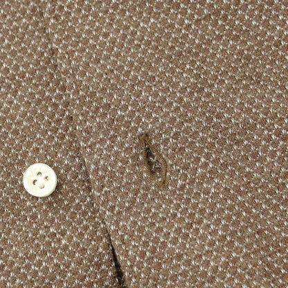 【中古】オリアン ORIAN コットン ジャージー カッタウェイ カジュアルシャツ ブラウンxホワイト【 S 】【 状態ランクC 】【 メンズ 】