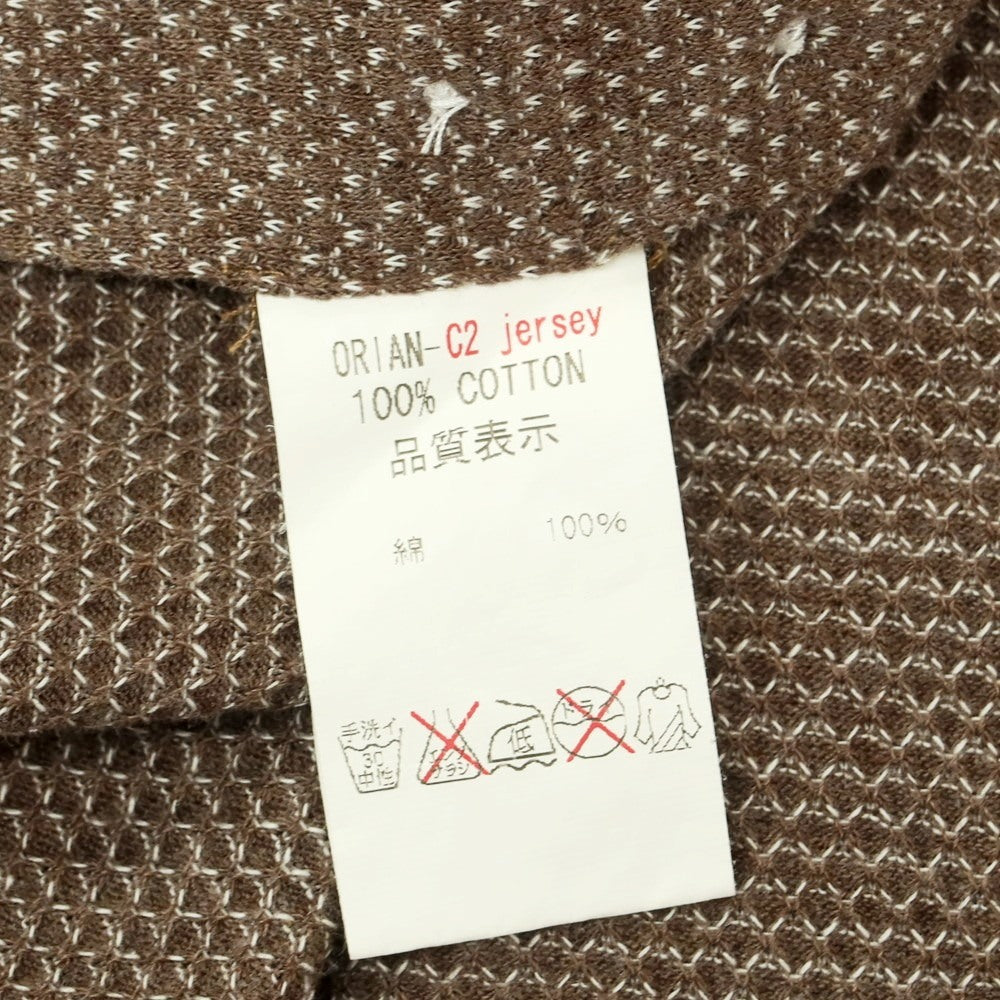 【中古】オリアン ORIAN コットン ジャージー カッタウェイ カジュアルシャツ ブラウンxホワイト【 S 】【 状態ランクC 】【 メンズ 】
