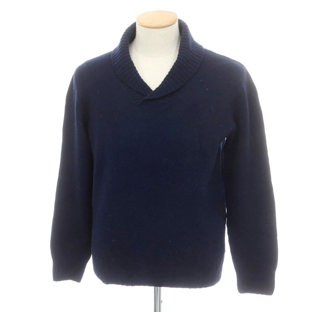 【中古】ドルモア DRUMOHR ウール ショールカラーニット ネイビー【 46 】【 状態ランクD 】【 メンズ 】