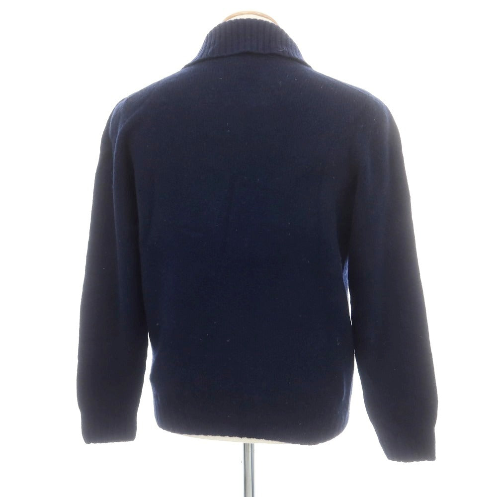 【中古】ドルモア DRUMOHR ウール ショールカラーニット ネイビー【 46 】【 状態ランクD 】【 メンズ 】