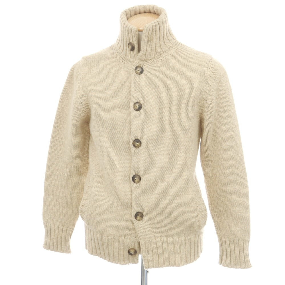 【中古】ヴァルドリオ VALDOGLIO ローゲージウール スタンドカラーカーディガン ベージュ【 44 】【 状態ランクB 】【 メンズ 】