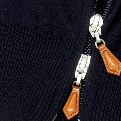 【中古】デラチアーナ Della Ciana ハイゲージウール ジップアップカーディガン ネイビー【 46 】【 状態ランクB 】【 メンズ 】