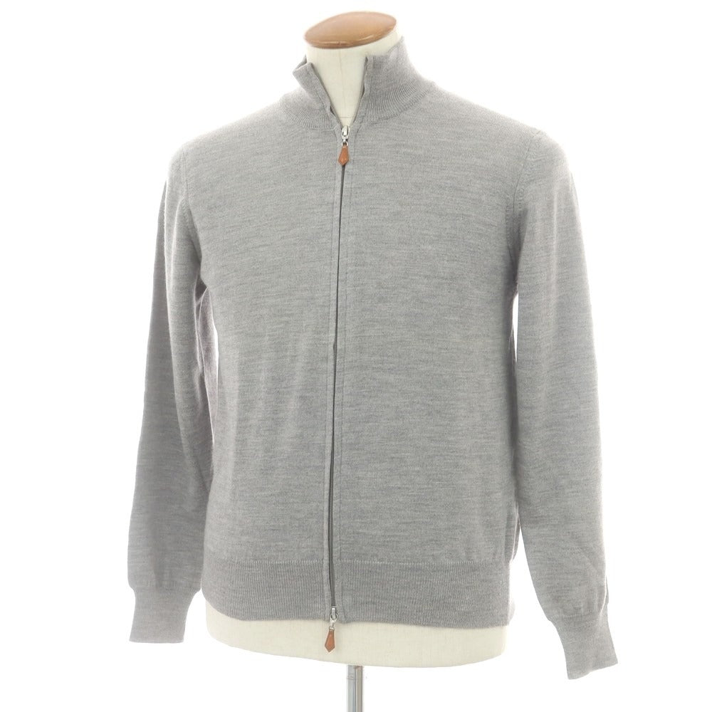 【中古】デラチアーナ Della Ciana ハイゲージウール ジップアップカーディガン グレー【 46 】【 状態ランクC 】【 メンズ 】