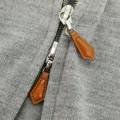 【中古】デラチアーナ Della Ciana ハイゲージウール ジップアップカーディガン グレー【 46 】【 状態ランクC 】【 メンズ 】