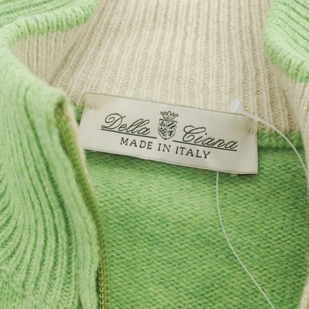 【中古】デラチアーナ Della Ciana ウール ジップアップカーディガン ライトグリーン【 44 】【 状態ランクC 】【 メンズ 】