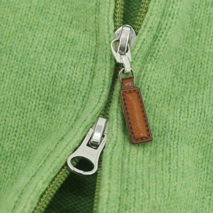 【中古】デラチアーナ Della Ciana ウール ジップアップカーディガン ライトグリーン【 44 】【 状態ランクC 】【 メンズ 】