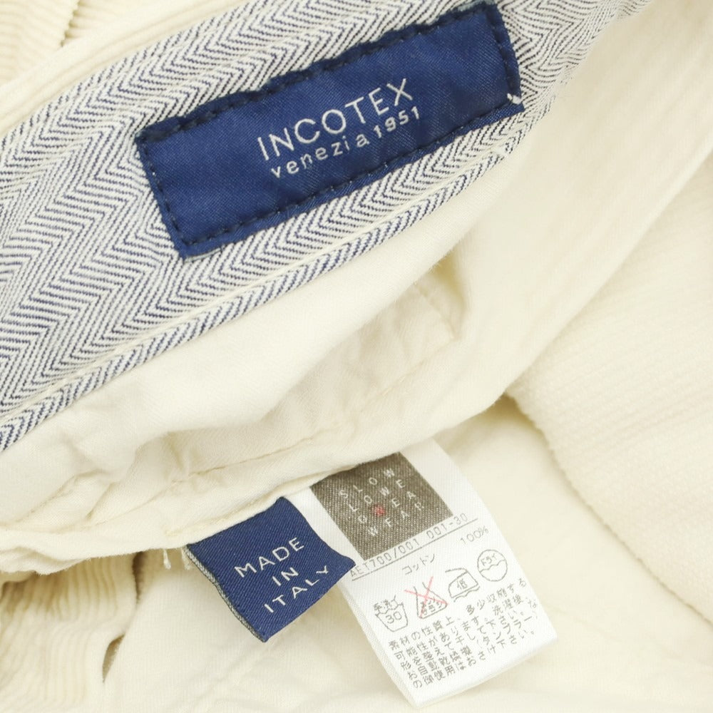 【中古】インコテックス INCOTEX コットン コーデュロイパンツ アイボリー【 46 】【 状態ランクC 】【 メンズ 】