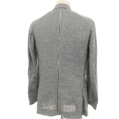 【中古】トレンタオット TRENTA OTTO リネン ギンガムチェック 3B カジュアルジャケット ブラックxホワイト【サイズ44】【 状態ランクC 】【 メンズ 】