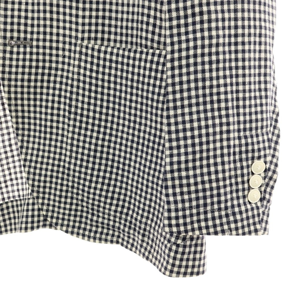 【中古】トレンタオット TRENTA OTTO リネン ギンガムチェック 3B カジュアルジャケット ブラックxホワイト【サイズ44】【 状態ランクC 】【 メンズ 】