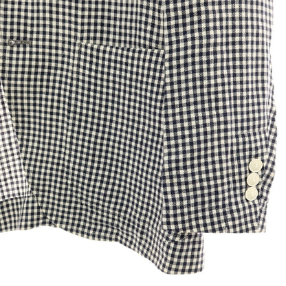 【中古】トレンタオット TRENTA OTTO リネン ギンガムチェック 3B カジュアルジャケット ブラックxホワイト【サイズ44】【 状態ランクC 】【 メンズ 】