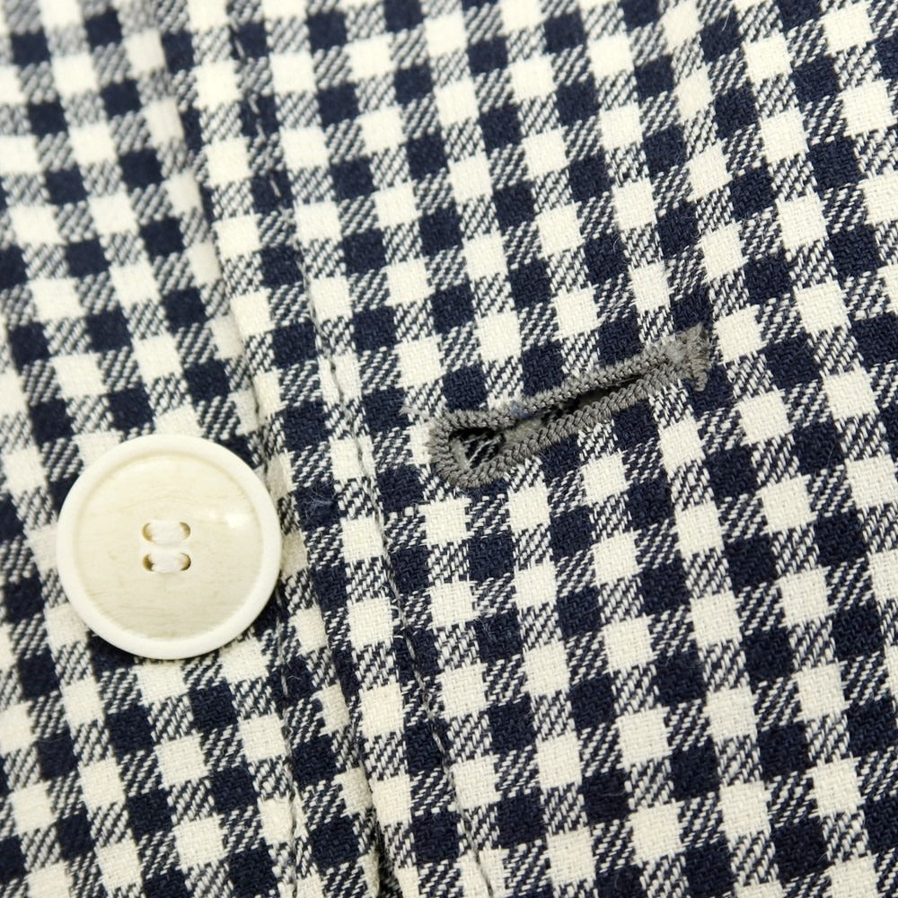 【中古】トレンタオット TRENTA OTTO リネン ギンガムチェック 3B カジュアルジャケット ブラックxホワイト【サイズ44】【 状態ランクC 】【 メンズ 】