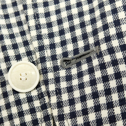 【中古】トレンタオット TRENTA OTTO リネン ギンガムチェック 3B カジュアルジャケット ブラックxホワイト【サイズ44】【 状態ランクC 】【 メンズ 】