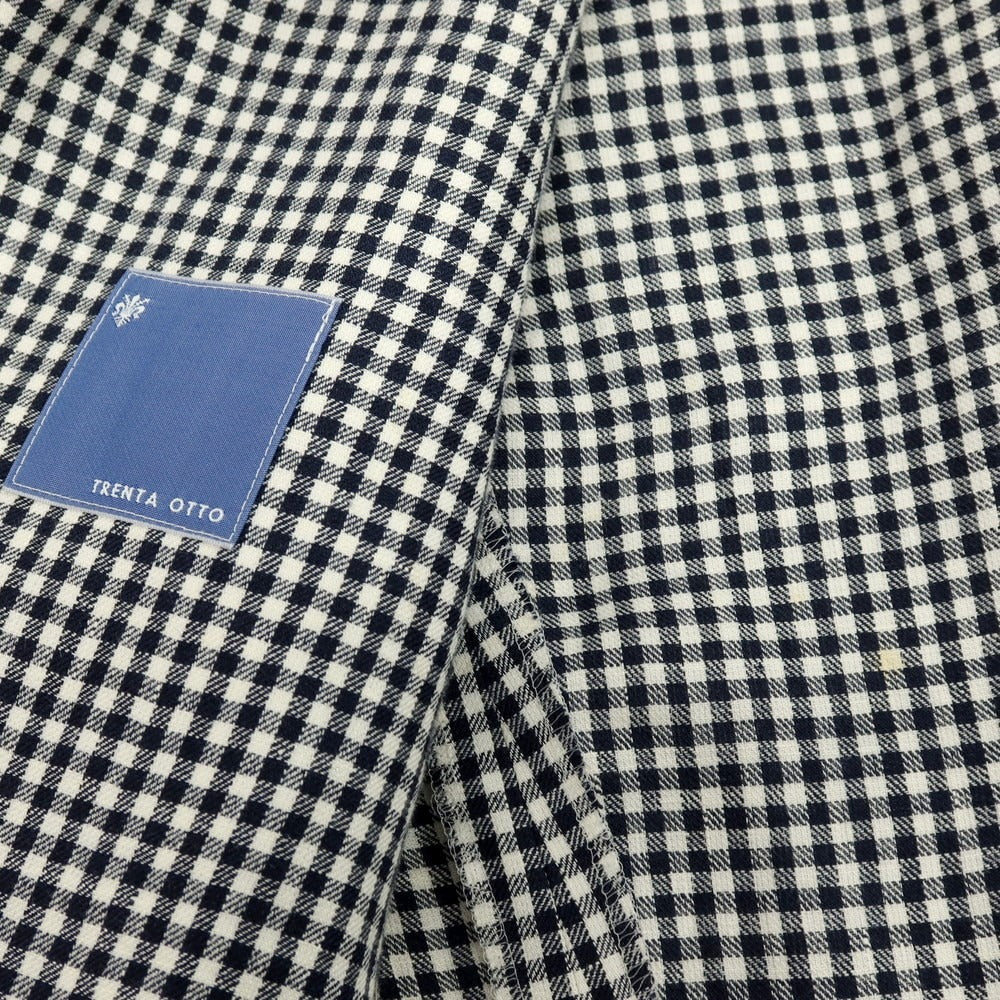 【中古】トレンタオット TRENTA OTTO リネン ギンガムチェック 3B カジュアルジャケット ブラックxホワイト【サイズ44】【 状態ランクC 】【 メンズ 】