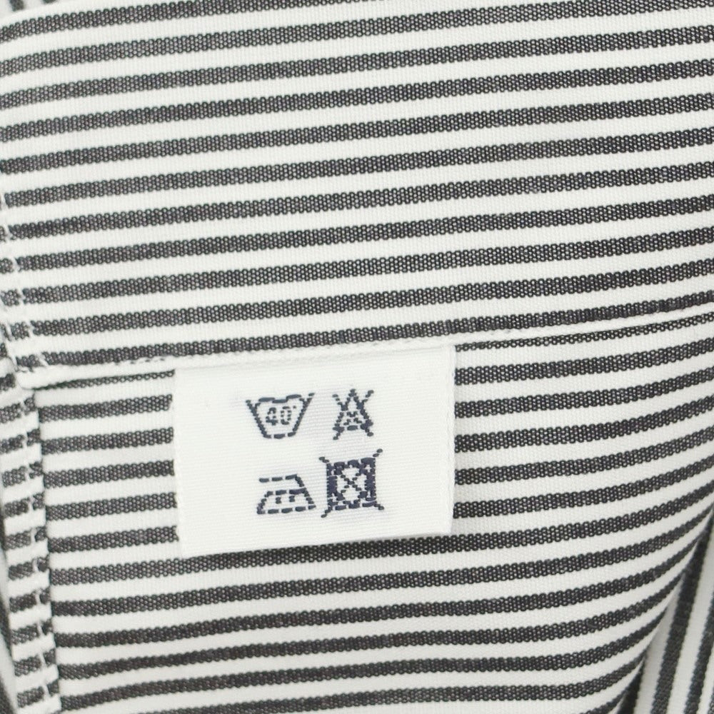 【中古】フライ FRAY コットン ストライプ 隠しボタンダウン クレリック ドレスシャツ ブラックxホワイト【 37 】【 状態ランクC 】【 メンズ 】