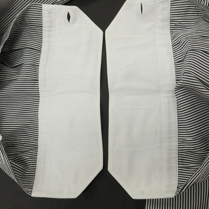 【中古】フライ FRAY コットン ストライプ 隠しボタンダウン クレリック ドレスシャツ ブラックxホワイト【 37 】【 状態ランクC 】【 メンズ 】