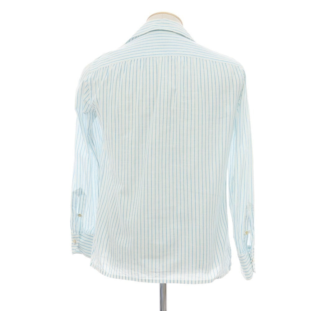 【中古】チリエッロ CIRIELLO コットン ストライプ カプリシャツ ホワイトxライトブルー【サイズXS】【 状態ランクD 】【 メンズ 】