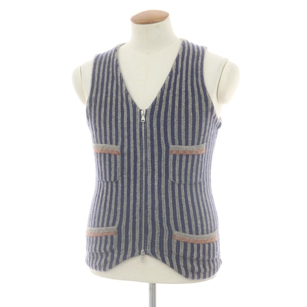 【中古】マクラーレン Mc Laren ウール ジップニットベスト グレーxネイビー【 46 】【 状態ランクC 】【 メンズ 】