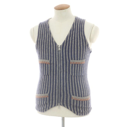 【中古】マクラーレン Mc Laren ウール ジップニットベスト グレーxネイビー【 46 】【 状態ランクC 】【 メンズ 】