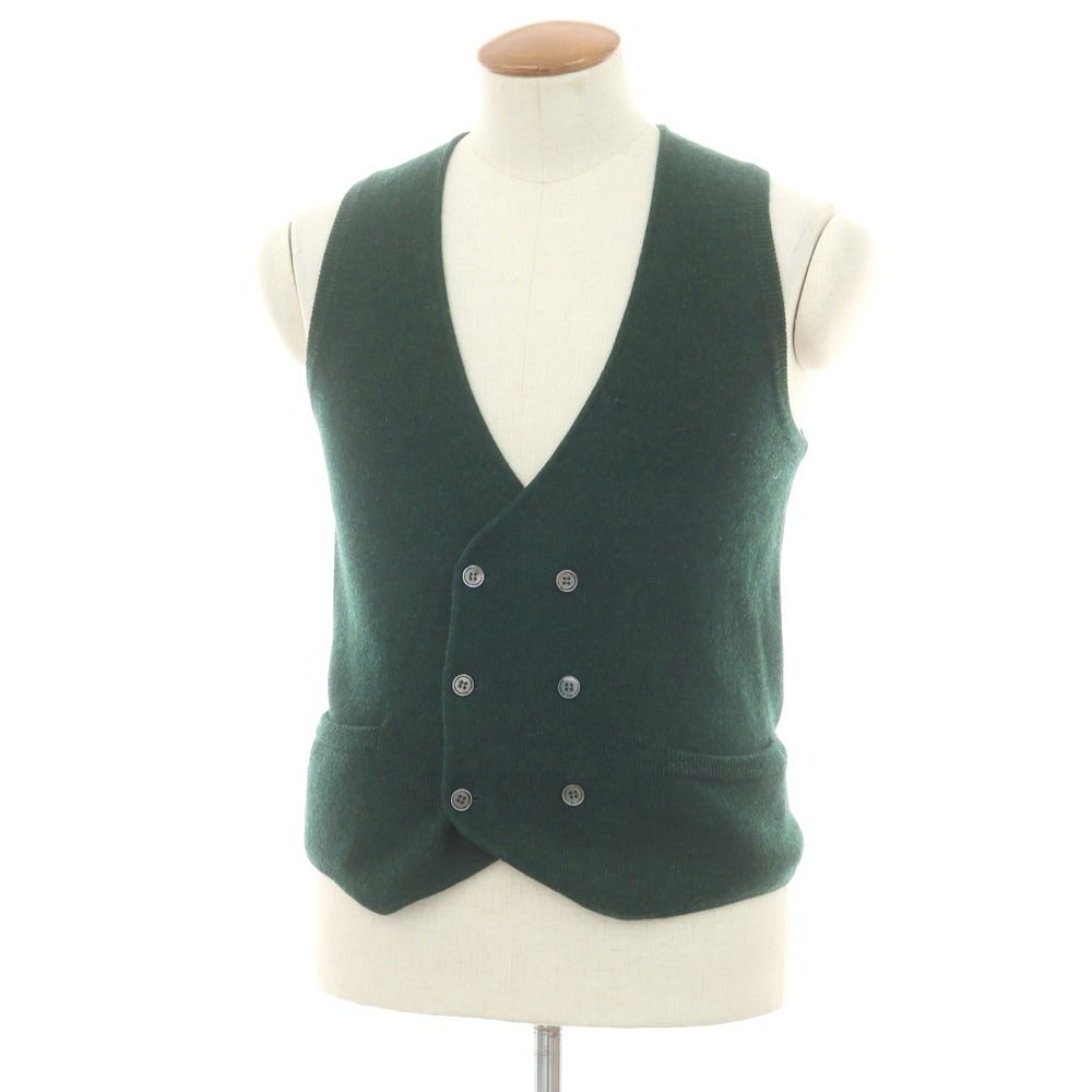 【中古】セッテフィーリ カシミア Settefili Cashmere ウールカシミヤ ダブルニットベスト グリーン【 46/XS 】【 状態ランクC 】【 メンズ 】