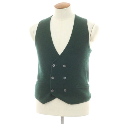 【中古】セッテフィーリ カシミア Settefili Cashmere ウールカシミヤ ダブルニットベスト グリーン【 46/XS 】【 状態ランクC 】【 メンズ 】