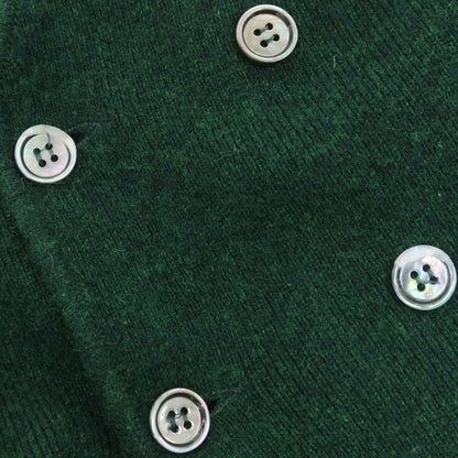 【中古】セッテフィーリ カシミア Settefili Cashmere ウールカシミヤ ダブルニットベスト グリーン【 46/XS 】【 状態ランクC 】【 メンズ 】