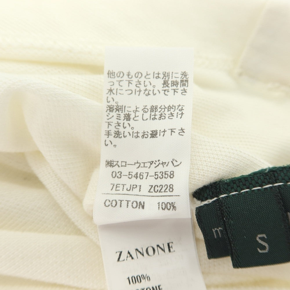 【中古】ザノーネ ZANONE 鹿の子 ピマコットン 長袖ポロシャツ オフホワイト【サイズS】【 状態ランクC 】【 メンズ 】