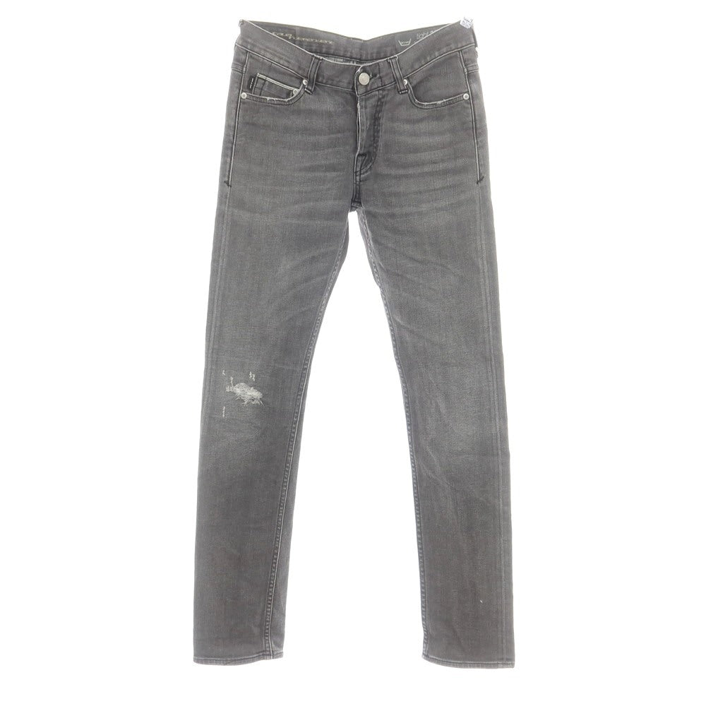【中古】ケアレーベル Care label クラッシュ＆リペア加工 ストレッチ コットン ジーンズ デニムパンツ グレー【サイズ30】【 状態ランクB 】【 メンズ 】[CPD]