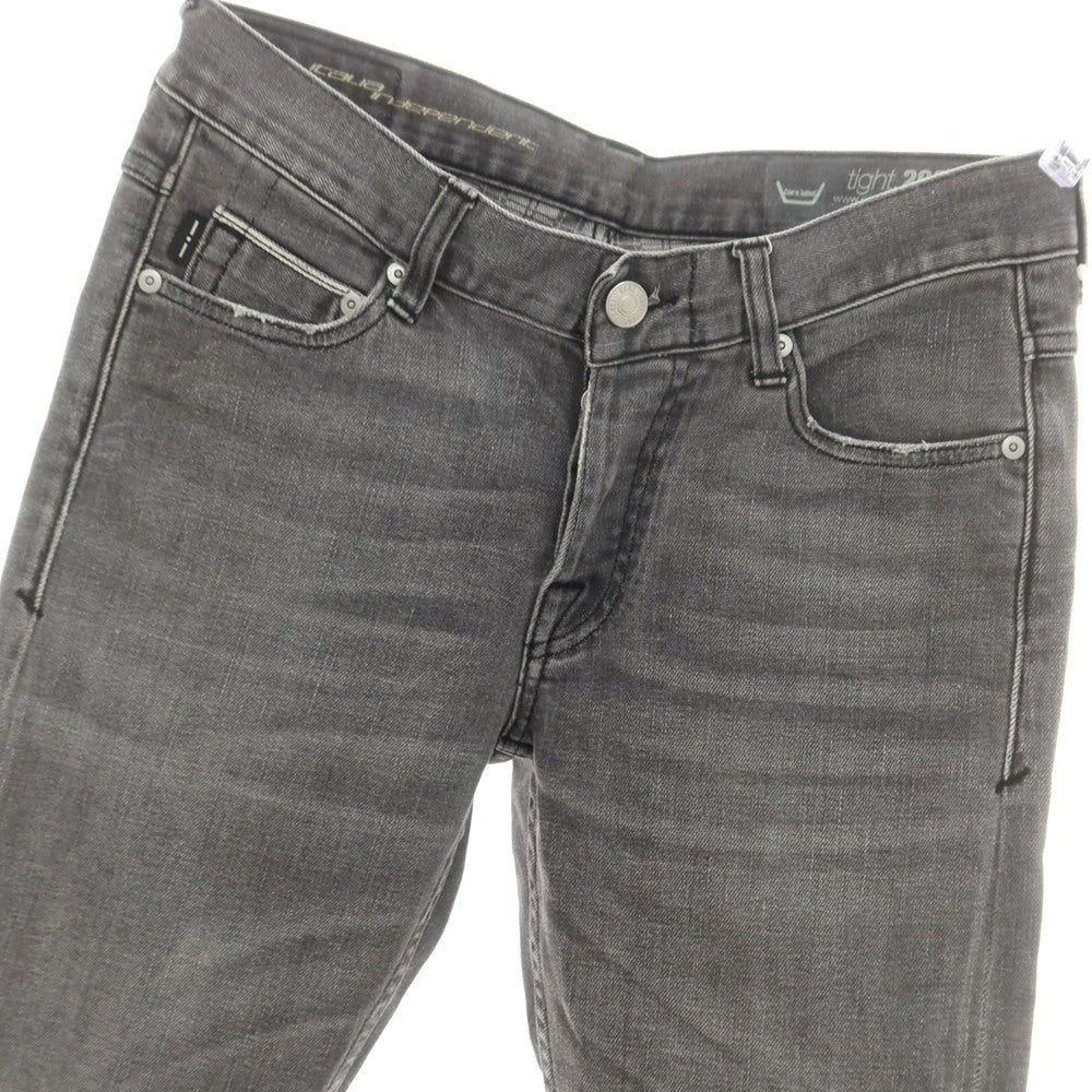 【中古】ケアレーベル Care label クラッシュ＆リペア加工 ストレッチ コットン ジーンズ デニムパンツ グレー【サイズ30】【 状態ランクB 】【 メンズ 】[CPD]