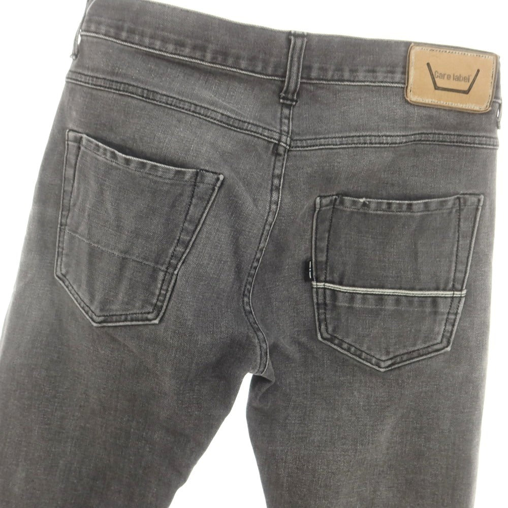 【中古】ケアレーベル Care label クラッシュ＆リペア加工 ストレッチ コットン ジーンズ デニムパンツ グレー【サイズ30】【 状態ランクB 】【 メンズ 】[CPD]