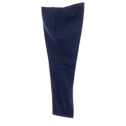 【中古】ユニバーサルランゲージ UNIVERSAL LANGUAGE ウール ストライプ 3つボタンスーツ ネイビーxブルー【サイズ48】【 状態ランクB 】【 メンズ 】