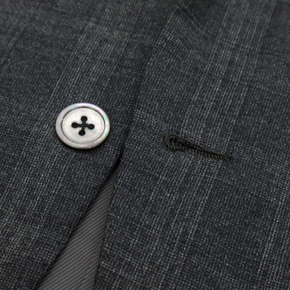 【中古】ユニバーサルランゲージ UNIVERSAL LANGUAGE SUPER130’S ウール チェック 2つボタンスーツ グレー【 48 】【 状態ランクC 】【 メンズ 】