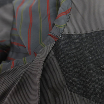 【中古】ユニバーサルランゲージ UNIVERSAL LANGUAGE SUPER130’S ウール チェック 2つボタンスーツ グレー【 48 】【 状態ランクC 】【 メンズ 】