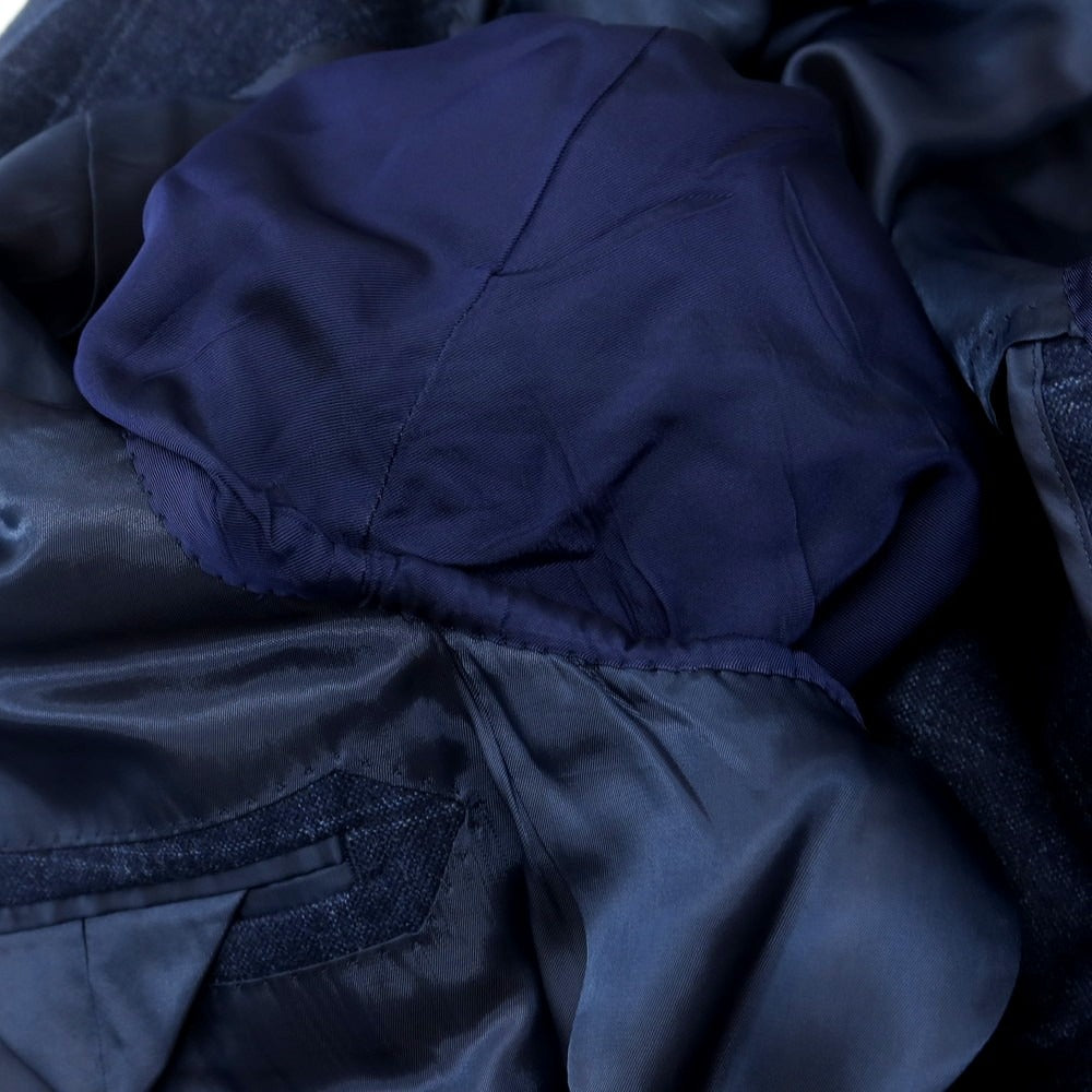 【中古】ブルーエグリージオ Blu e Grigio ウール チェック テーラードジャケット ライトネイビーxブルー【 50 】【 状態ランクC 】【 メンズ 】