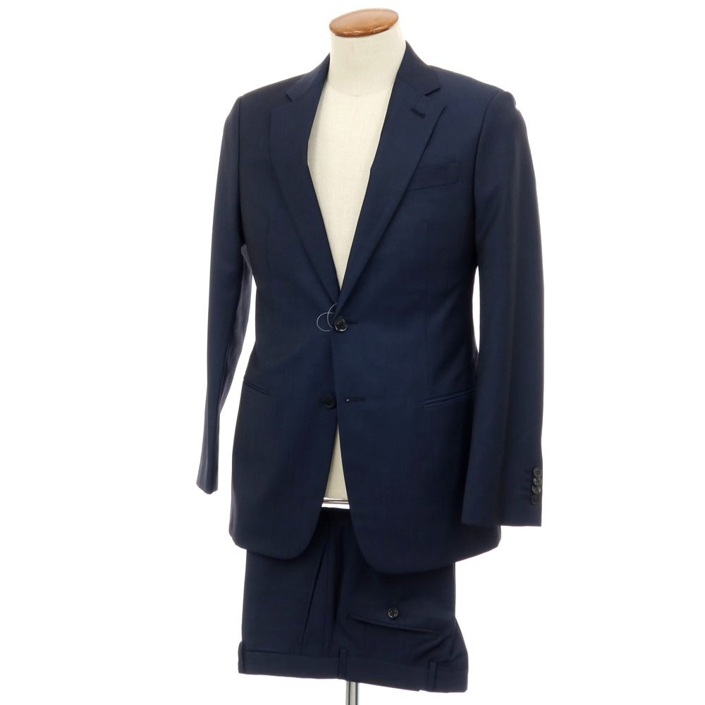 【中古】アルマーニ コレッツォーニ ARMANI COLLEZIONI TREND ウールモヘヤ 2つボタンスーツ ネイビー【サイズ46】【 状態ランクA 】【 メンズ 】