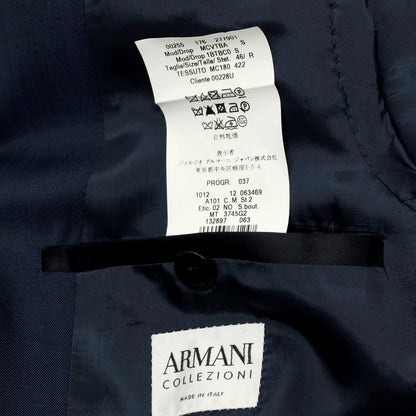 【中古】アルマーニ コレッツォーニ ARMANI COLLEZIONI TREND ウールモヘヤ 2つボタンスーツ ネイビー【サイズ46】【 状態ランクA 】【 メンズ 】