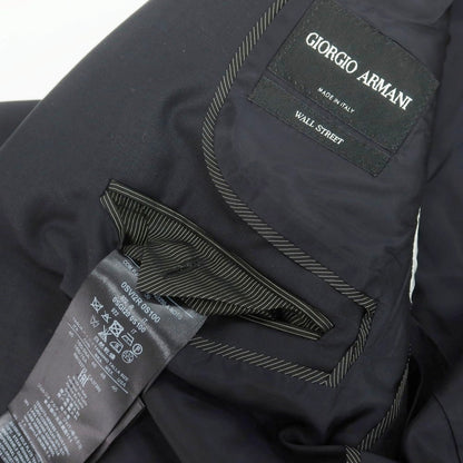 【中古】ジョルジオアルマーニ GIORGIO ARMANI WALL STREET ウールカシミヤ 2つボタンスーツ ブラックネイビー【 46 】【 状態ランクA 】【 メンズ 】