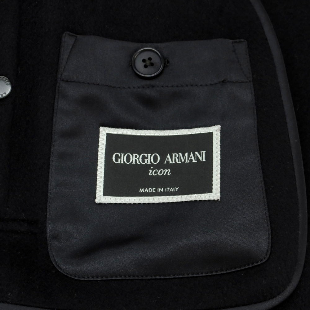 【中古】ジョルジオアルマーニ GIORGIO ARMANI カシミヤ ショールカラーダブルライダースジャケット ブラック【 46 】【 状態ランクA 】【 メンズ 】