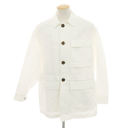 【中古】ジョルジオアルマーニ GIORGIO ARMANI リネンコットン ミリタリージャケット ホワイト【 44 】【 状態ランクB 】【 メンズ 】