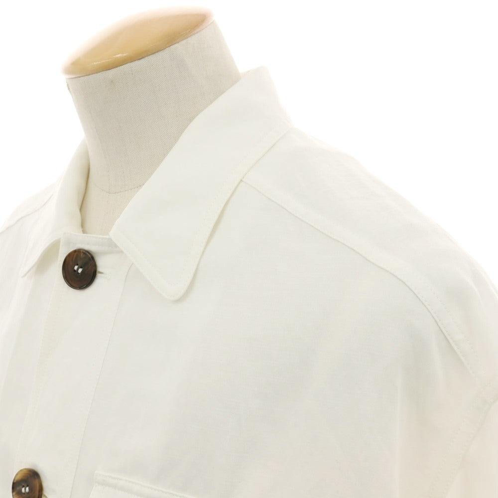 【中古】ジョルジオアルマーニ GIORGIO ARMANI リネンコットン ミリタリージャケット ホワイト【 44 】【 状態ランクB 】【 メンズ 】