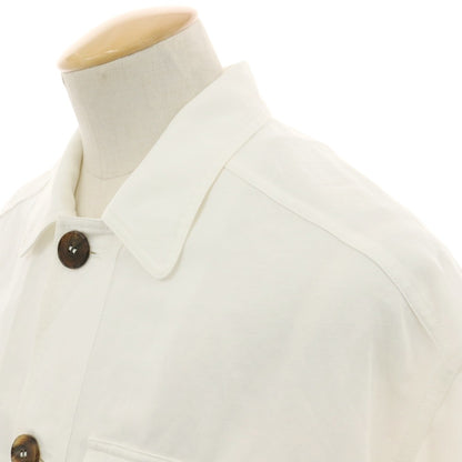 【中古】ジョルジオアルマーニ GIORGIO ARMANI リネンコットン ミリタリージャケット ホワイト【 44 】【 状態ランクB 】【 メンズ 】