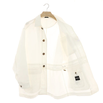 【中古】ジョルジオアルマーニ GIORGIO ARMANI リネンコットン ミリタリージャケット ホワイト【 44 】【 状態ランクB 】【 メンズ 】