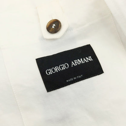【中古】ジョルジオアルマーニ GIORGIO ARMANI リネンコットン ミリタリージャケット ホワイト【 44 】【 状態ランクB 】【 メンズ 】